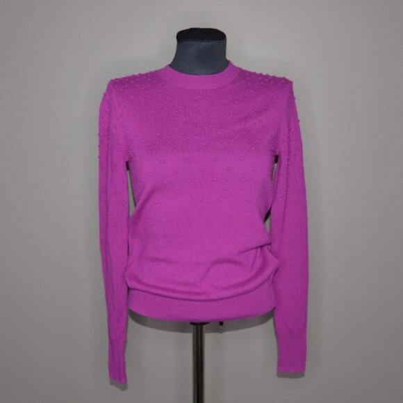 Ted Baker Wool/Cashmere Bobble Knit Pink Sabria Crewneck Sweater Sz XS - Picture 2 of 9